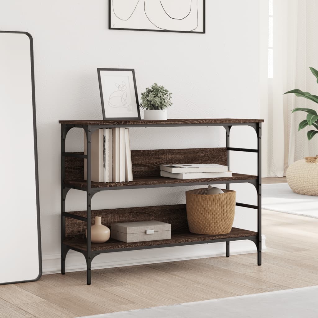 Măsuță consolă, stejar maro, 100x32x75 cm, lemn prelucrat GartenMobel Dekor