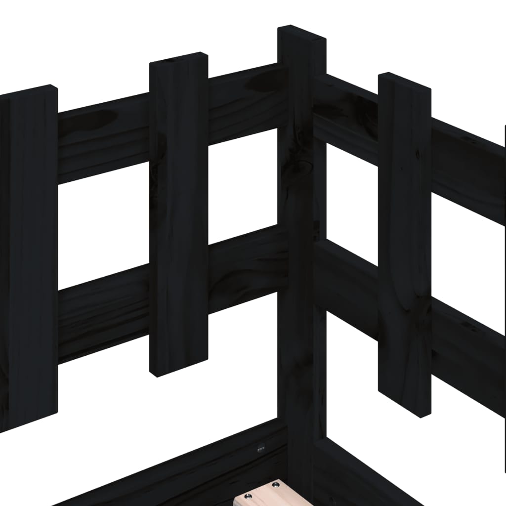 Pat de zi, negru, 80x200 cm, lemn masiv de pin GartenMobel Dekor