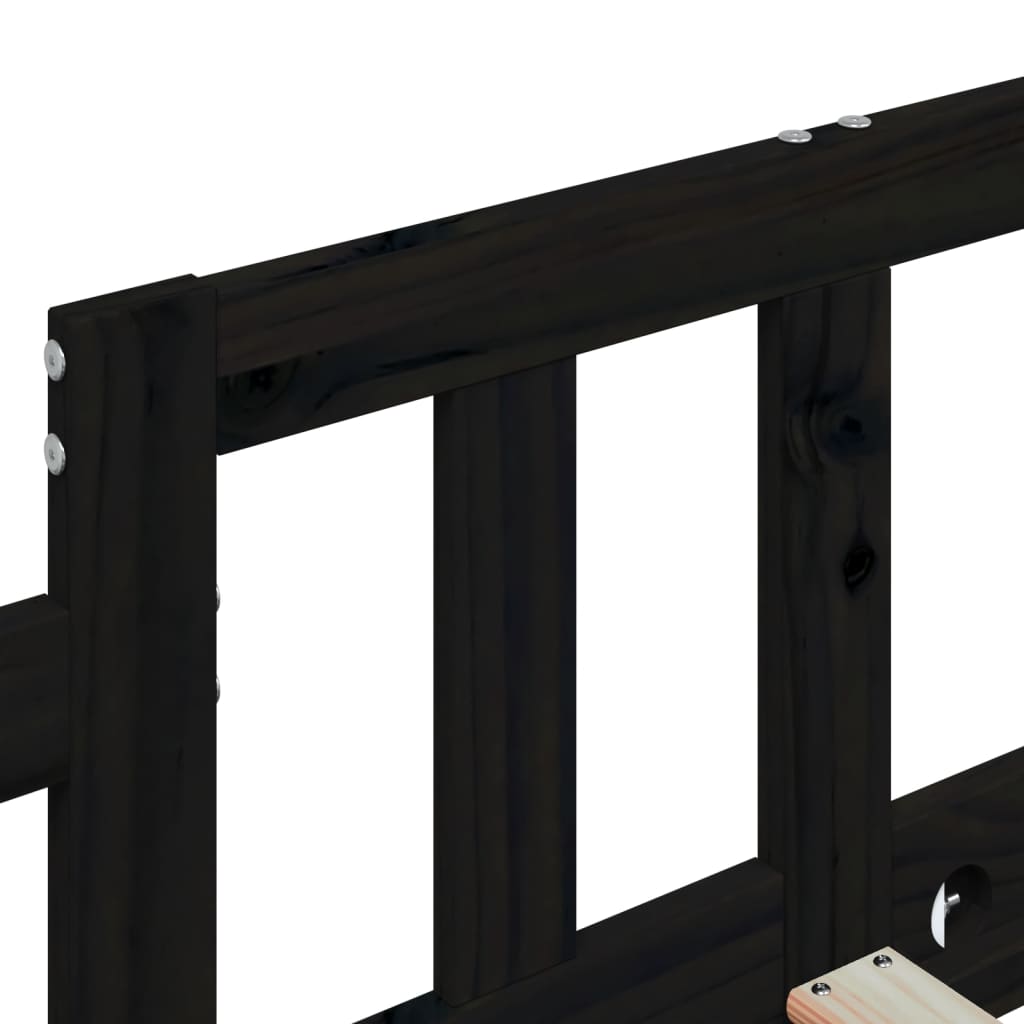 Pat de zi, negru, 90x190 cm, lemn masiv de pin GartenMobel Dekor