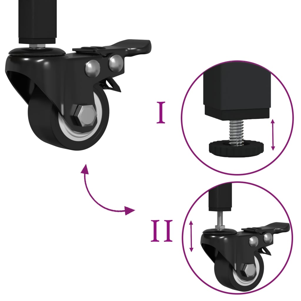 Cărucior de bucătărie, negru, 102x50x95 cm, lemn prelucrat GartenMobel Dekor