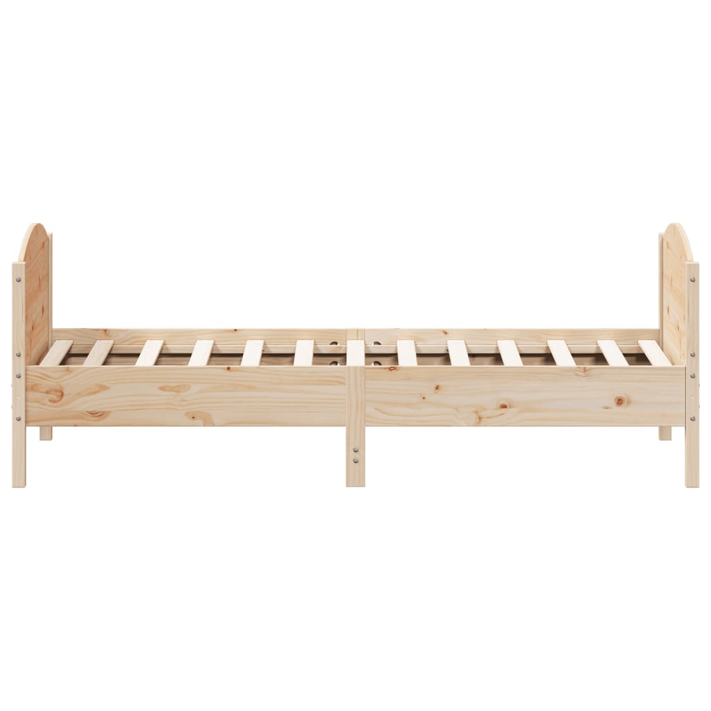 Cadru de pat cu tăblie, 75x190 cm, lemn masiv de pin GartenMobel Dekor