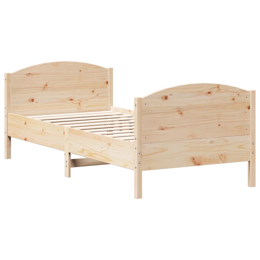 Cadru de pat cu tăblie, 90x190 cm, lemn masiv pin GartenMobel Dekor