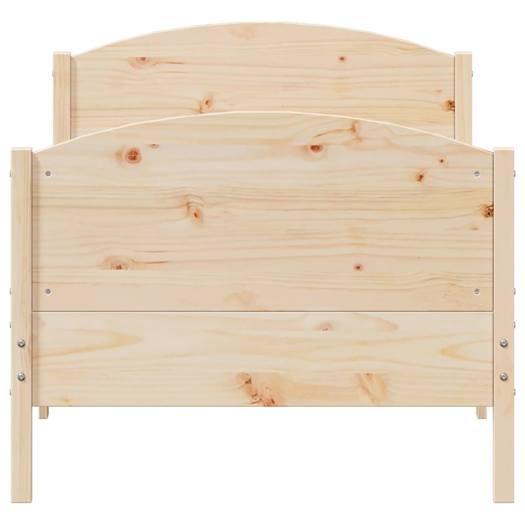 Cadru de pat cu tăblie, 90x190 cm, lemn masiv pin GartenMobel Dekor