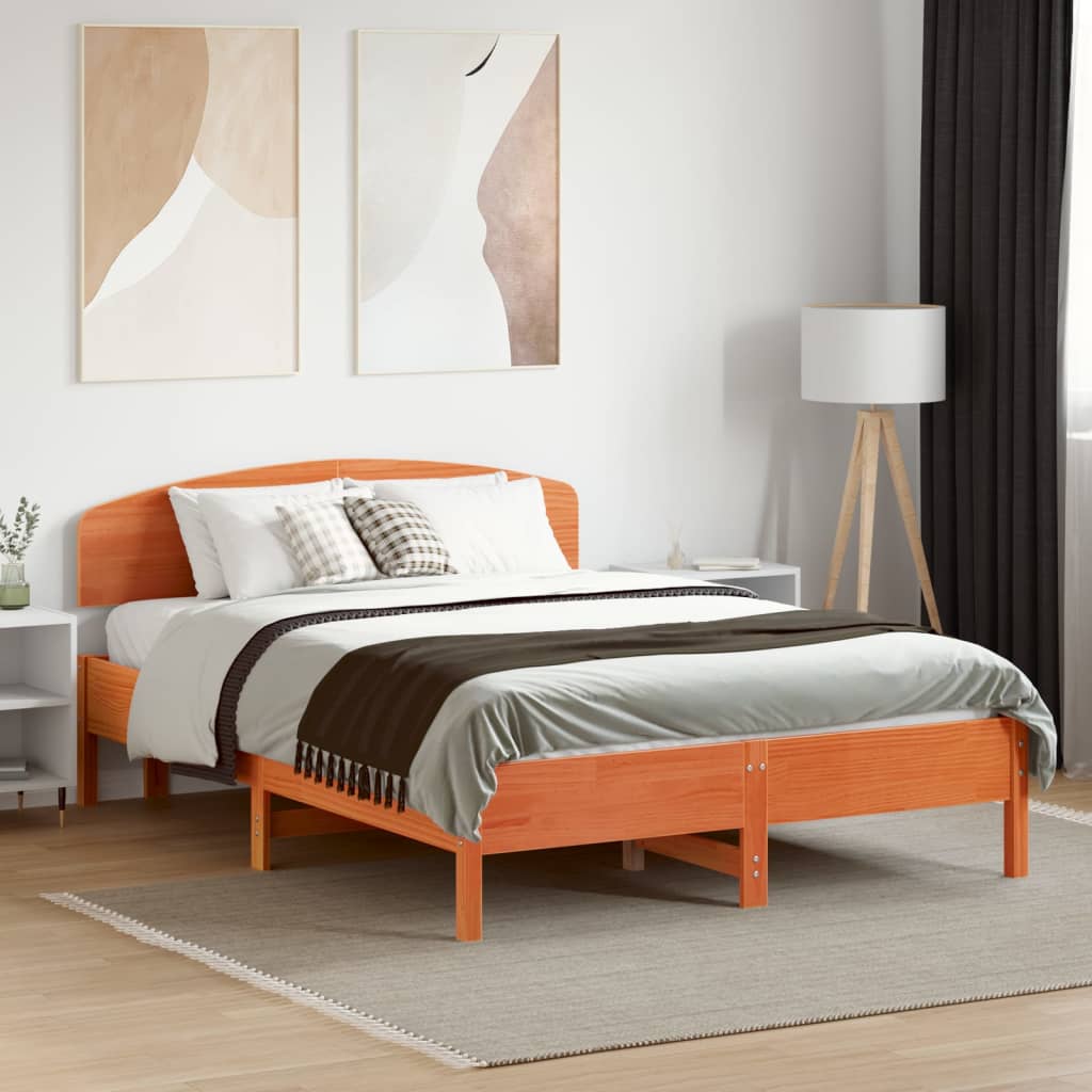 Tăblie de pat, maro ceruit, 120 cm, lemn masiv de pin GartenMobel Dekor