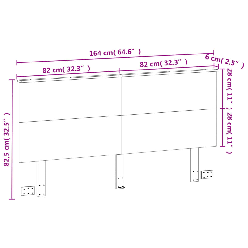 Tăblie de pat, maro ceruit, 160 cm, lemn masiv de pin GartenMobel Dekor