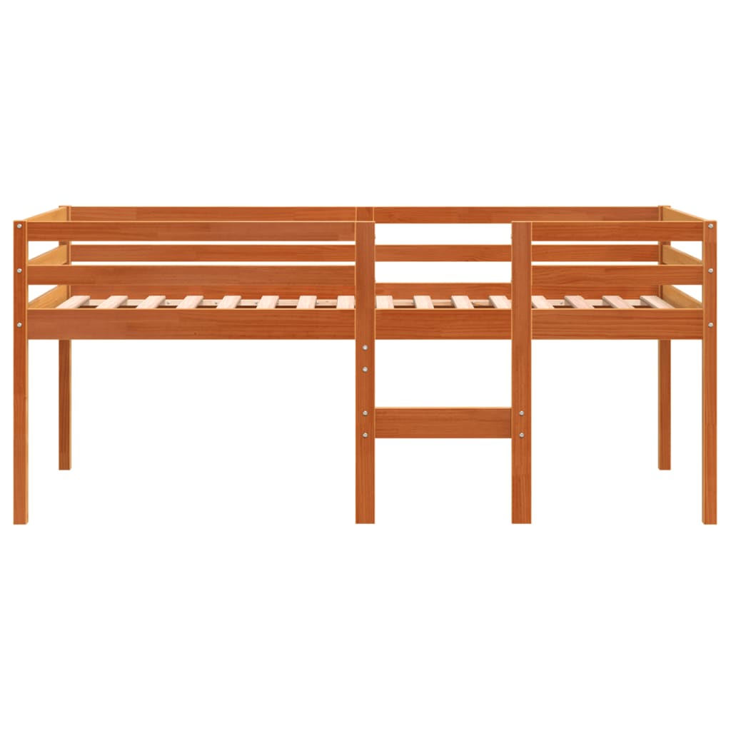 Pat înalt de dormitor, maro ceruit, 80x200 cm, lemn masiv pin GartenMobel Dekor