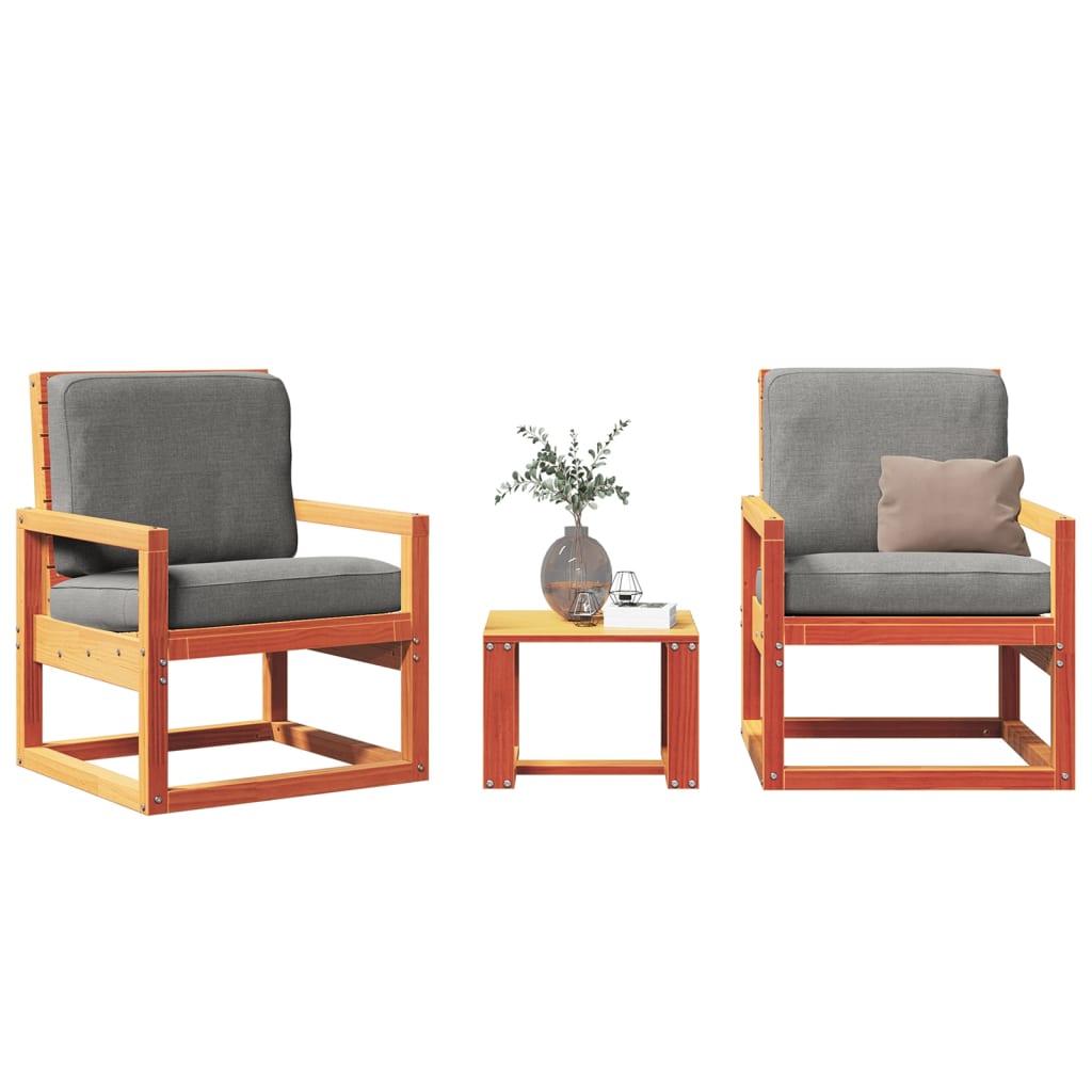 Set mobilier grădină, 3 piese, maro ceruit, lemn masiv pin GartenMobel Dekor