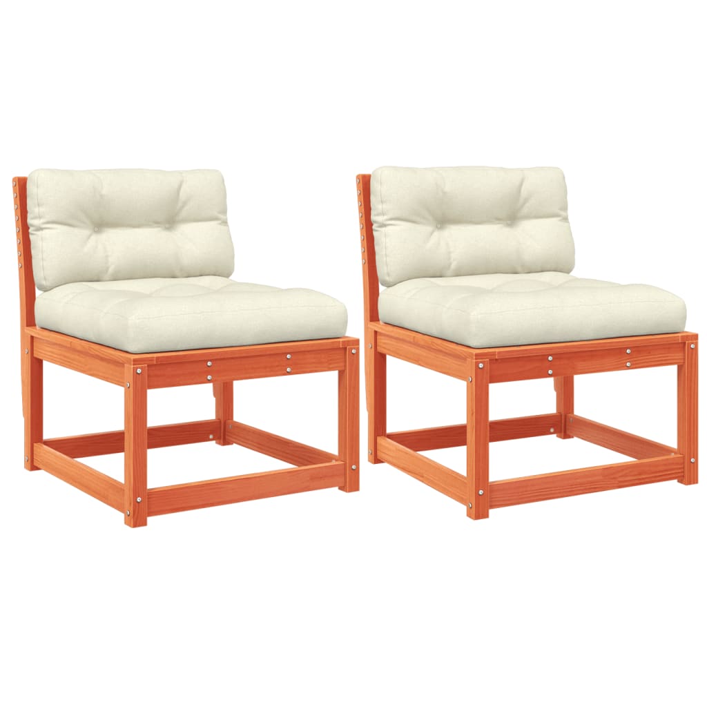 Canapele de grădină cu perne, 2 buc. maro ceruit lemn masiv pin GartenMobel Dekor