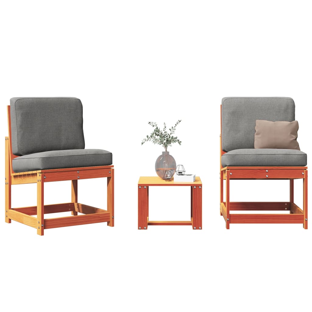 Set mobilier grădină, 3 piese, maro ceruit, lemn masiv pin GartenMobel Dekor