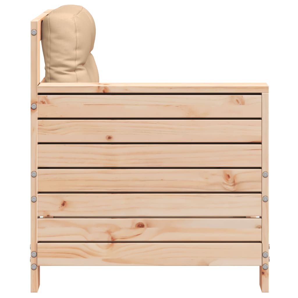 Canapea grădină cotieră cu perne, lemn masiv de pin GartenMobel Dekor