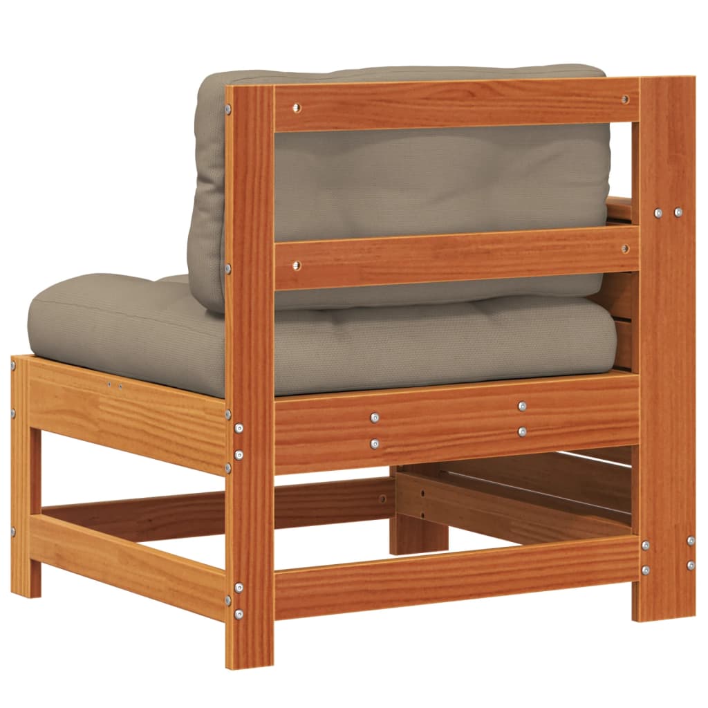 Canapea grădină cotieră cu perne, maro ceruit, lemn masiv pin GartenMobel Dekor