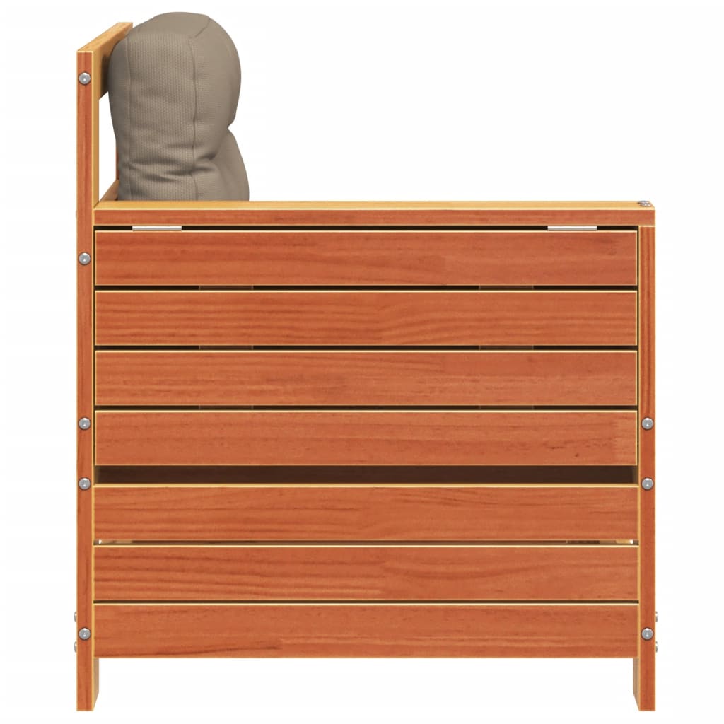 Canapea grădină cotieră cu perne, maro ceruit, lemn masiv pin GartenMobel Dekor