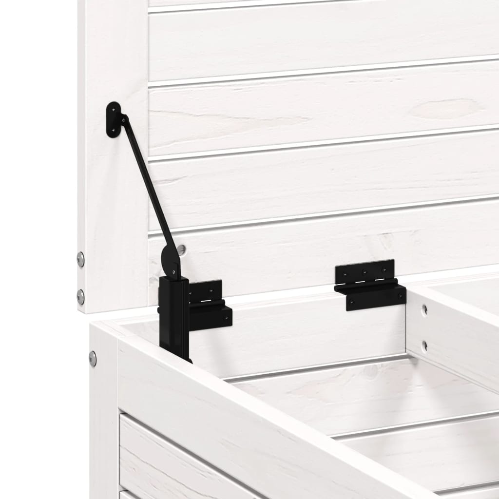 Taburet de grădină, alb, 62x63,5x32 cm, lemn masiv pin GartenMobel Dekor