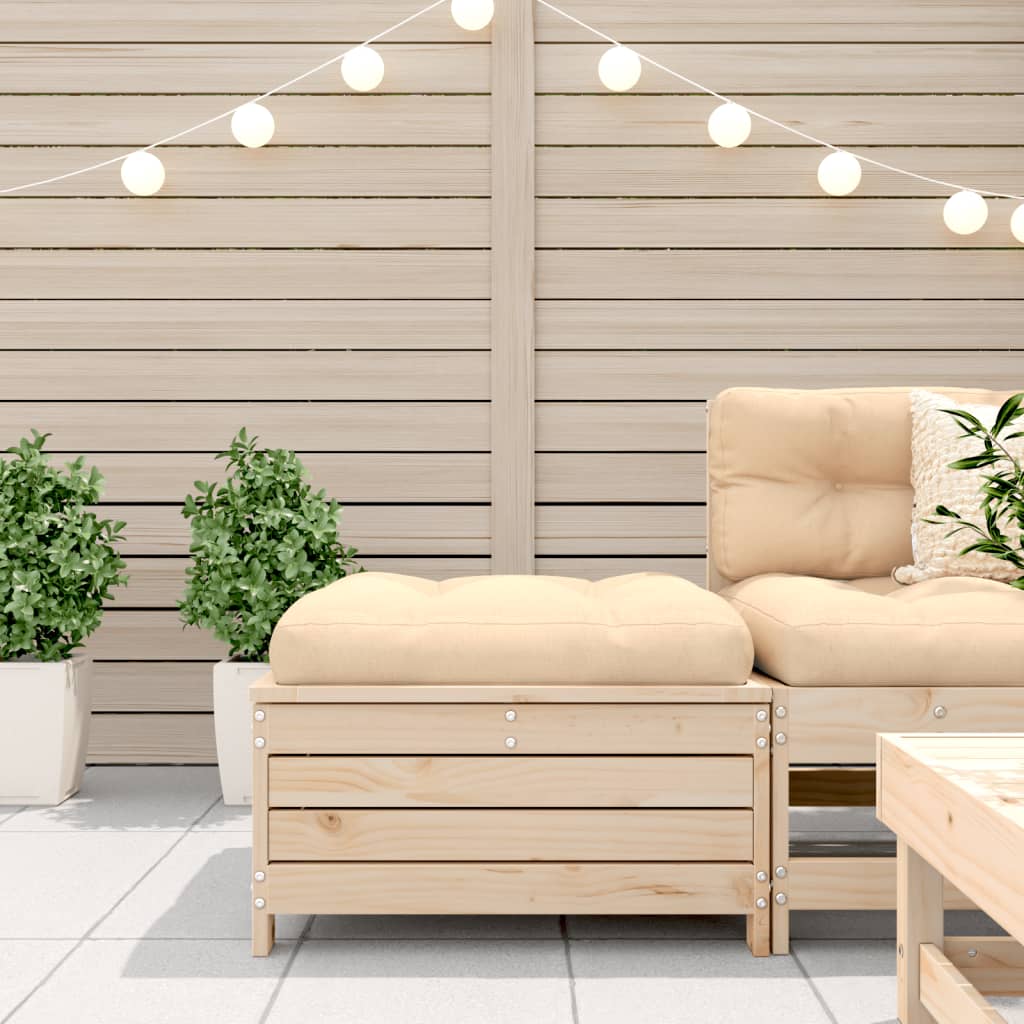 Taburet de grădină cu pernă, lemn masiv de pin GartenMobel Dekor