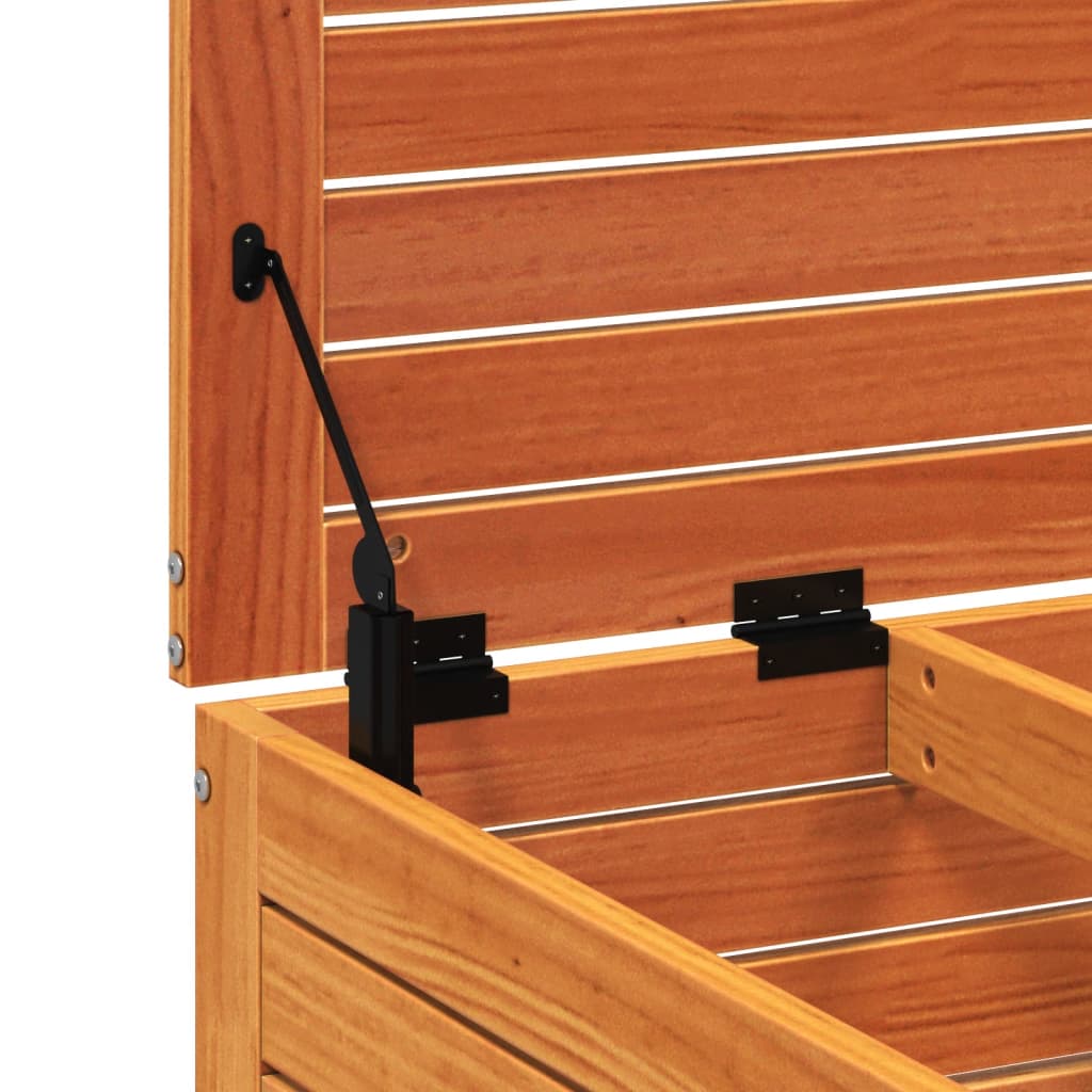 Taburet de grădină cu pernă, maro ceruit, lemn masiv de pin GartenMobel Dekor