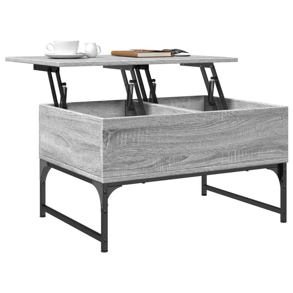Măsuță de cafea, gri sonoma 70x50x40 cm lemn prelucrat și metal GartenMobel Dekor
