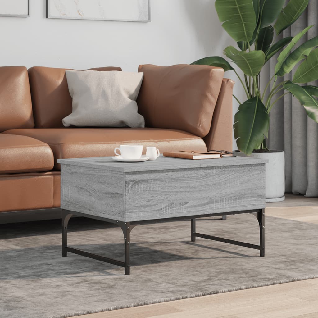 Măsuță de cafea, gri sonoma 70x50x40 cm lemn prelucrat și metal GartenMobel Dekor