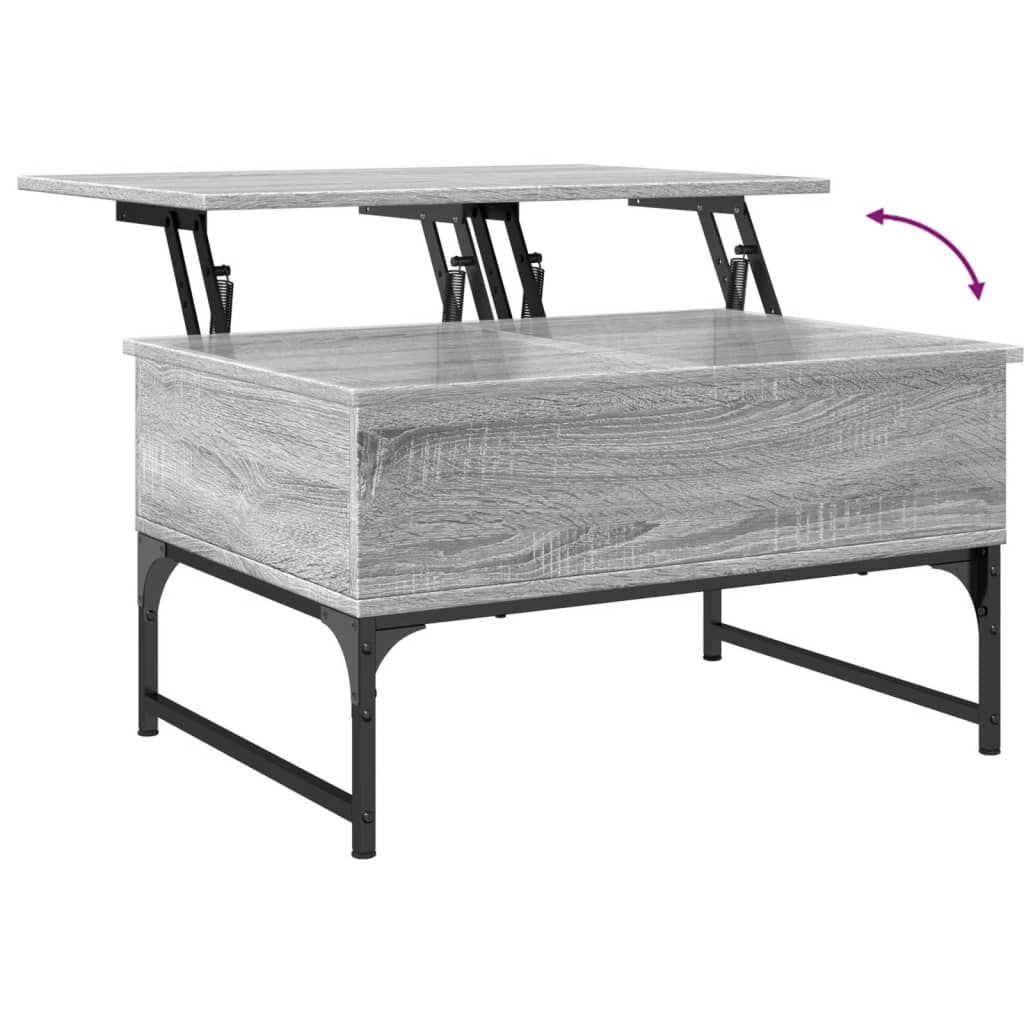 Măsuță de cafea, gri sonoma 70x50x40 cm lemn prelucrat și metal GartenMobel Dekor