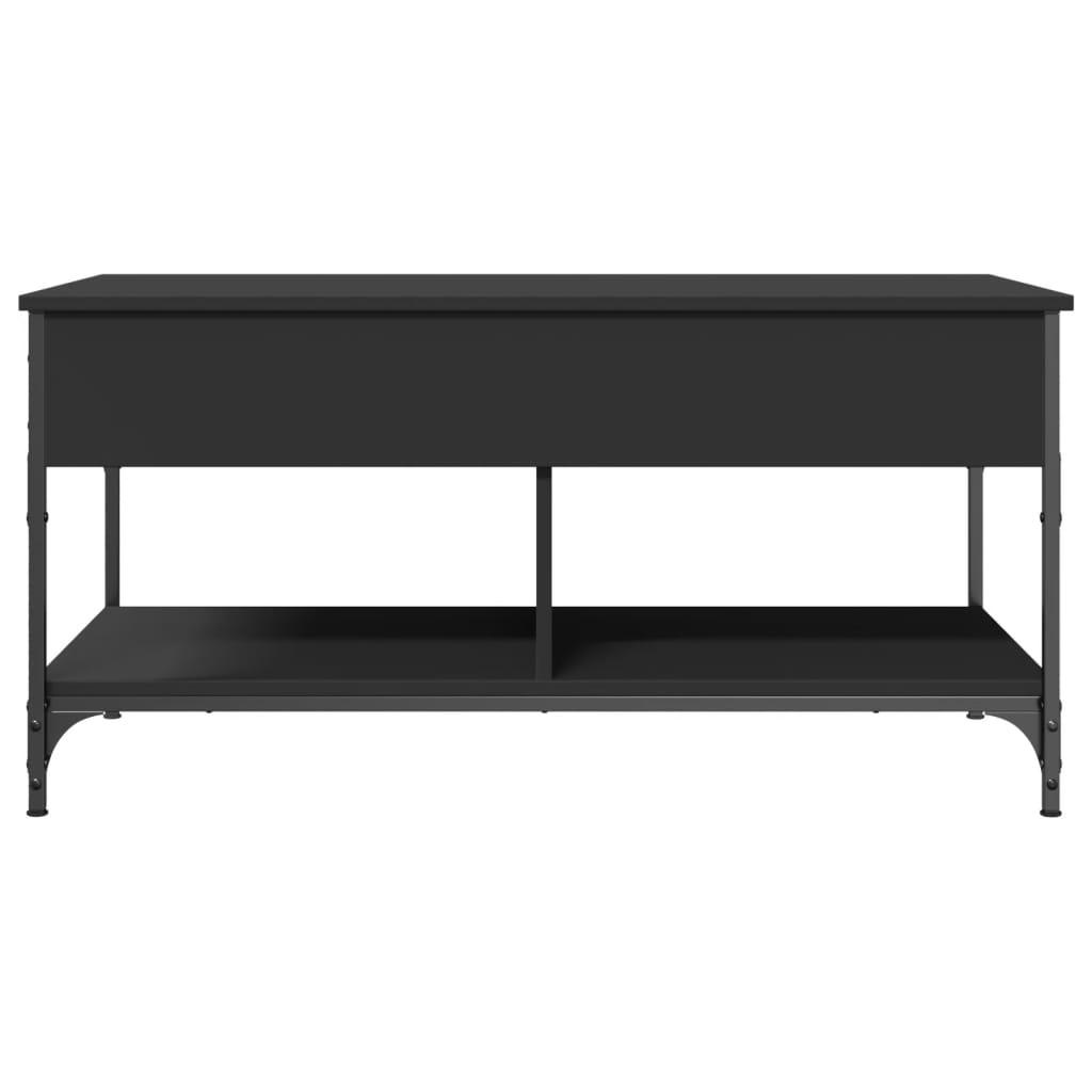 Măsuță de cafea, negru, 100x50x50 cm, lemn prelucrat și metal GartenMobel Dekor