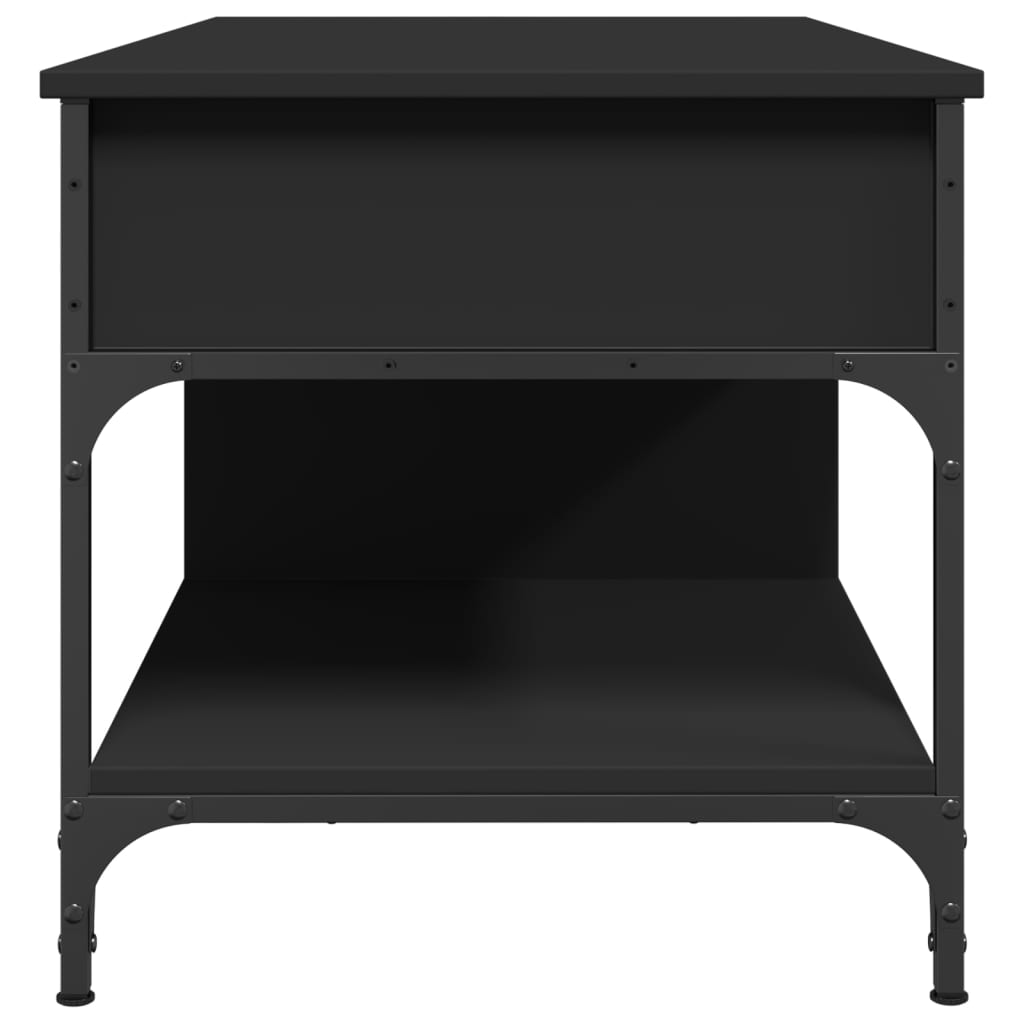 Măsuță de cafea, negru, 100x50x50 cm, lemn prelucrat și metal GartenMobel Dekor