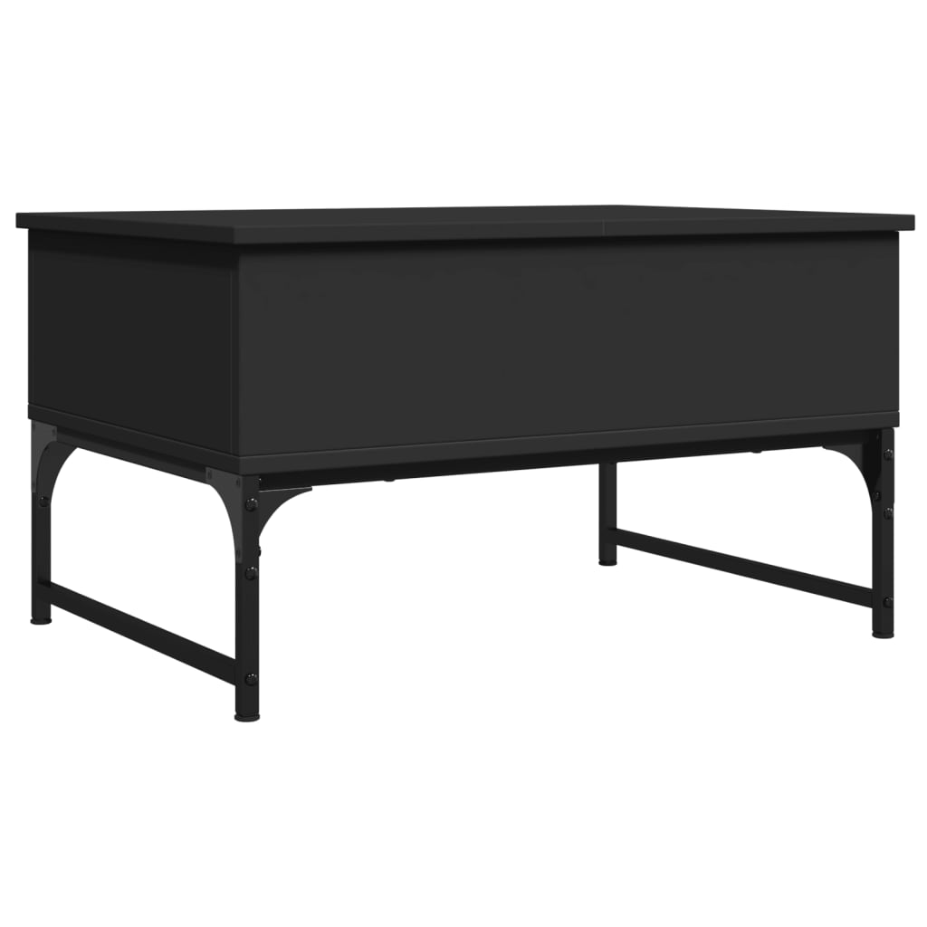 Măsuță de cafea, negru, 70x50x40 cm, lemn prelucrat și metal GartenMobel Dekor