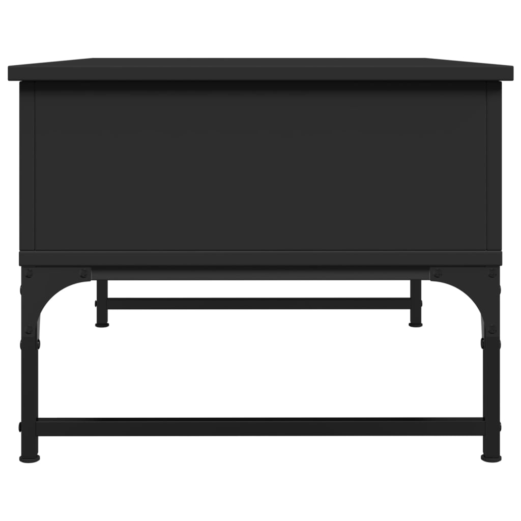Măsuță de cafea, negru, 70x50x40 cm, lemn prelucrat și metal GartenMobel Dekor