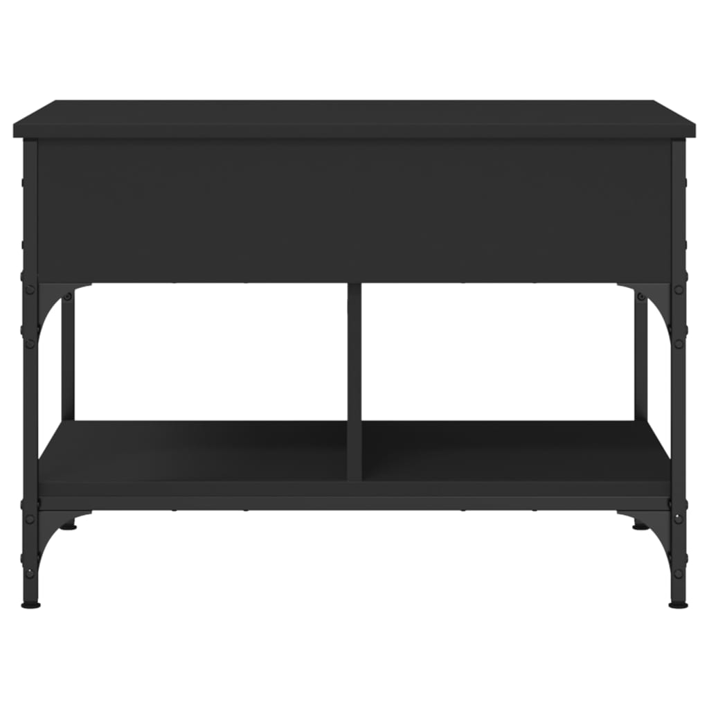 Măsuță de cafea, negru, 70x50x50 cm, lemn prelucrat și metal GartenMobel Dekor