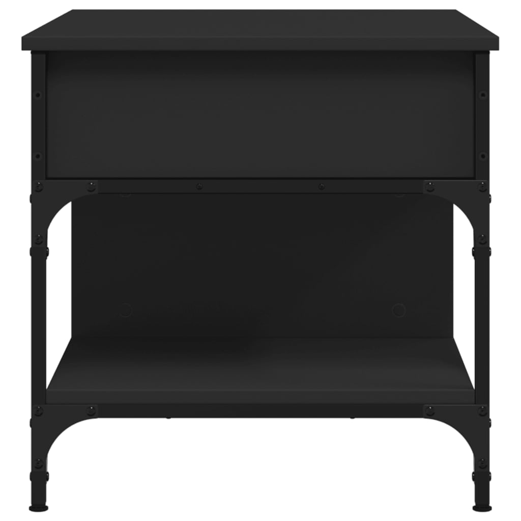Măsuță de cafea, negru, 70x50x50 cm, lemn prelucrat și metal GartenMobel Dekor