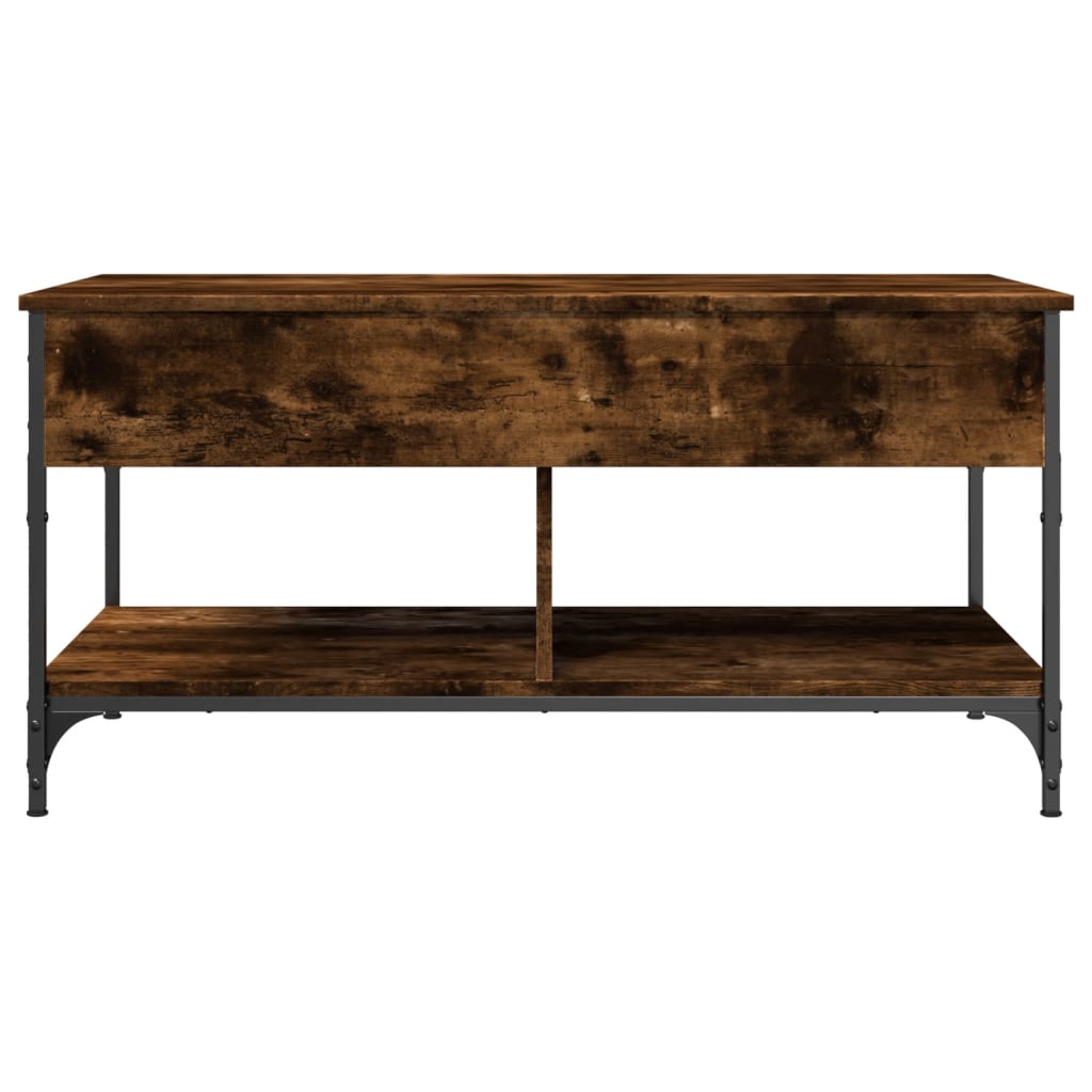 Măsuță de cafea stejar fumuriu 100x50x50cm lemn prelucrat/metal GartenMobel Dekor