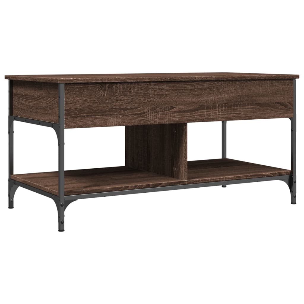 Măsuță de cafea stejar maro 100x50x50 cm lemn prelucrat/metal GartenMobel Dekor