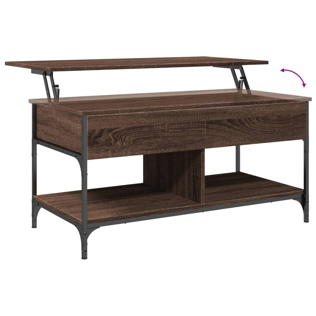 Măsuță de cafea stejar maro 100x50x50 cm lemn prelucrat/metal GartenMobel Dekor