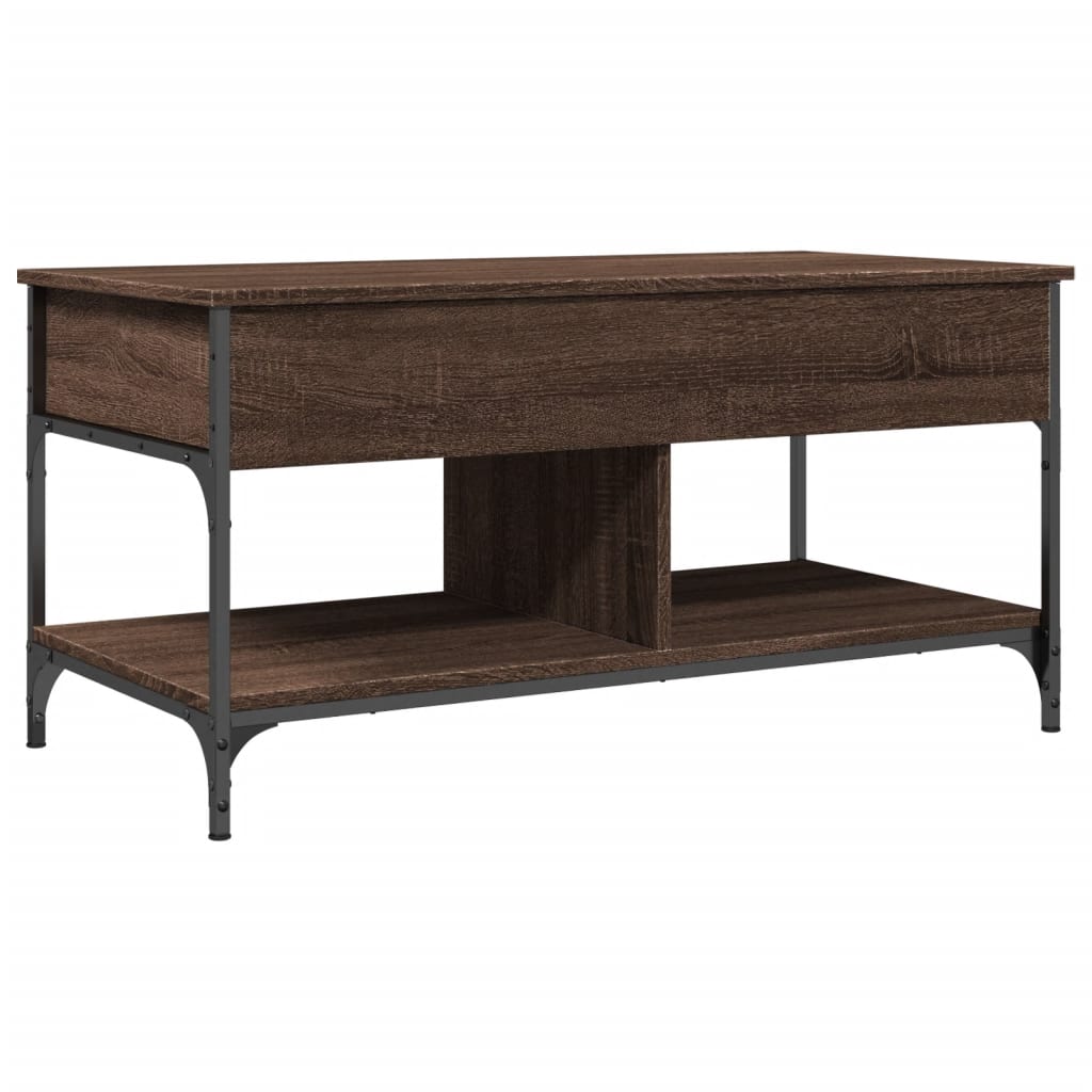 Măsuță de cafea stejar maro 100x50x50 cm lemn prelucrat/metal GartenMobel Dekor