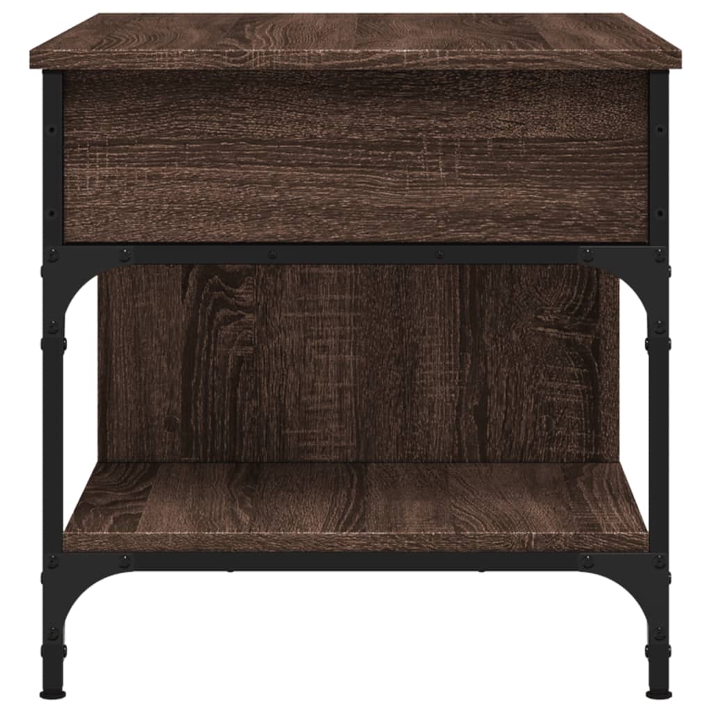 Măsuță de cafea stejar maro 70x50x50 cm lemn prelucrat și metal GartenMobel Dekor