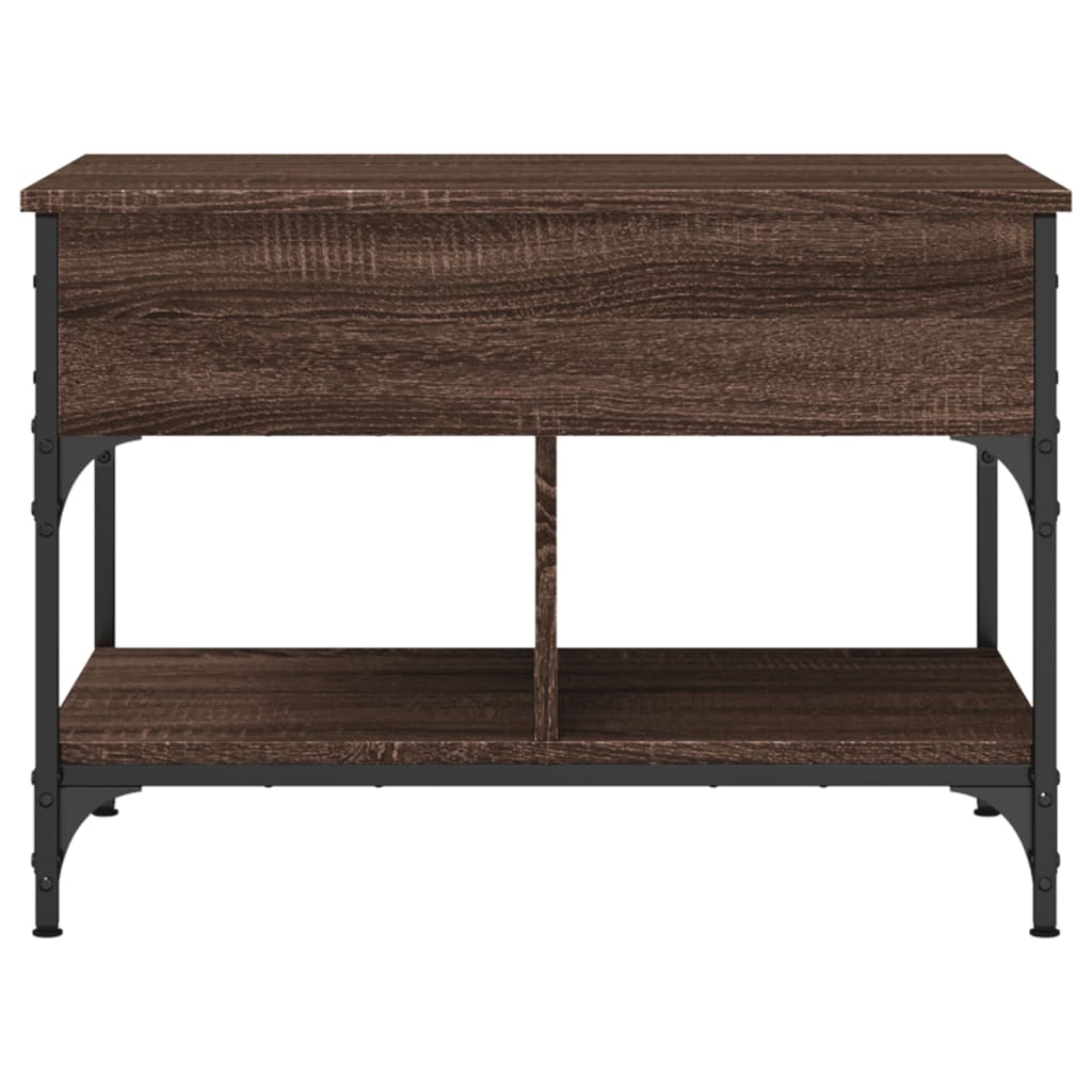 Măsuță de cafea stejar maro 70x50x50 cm lemn prelucrat și metal GartenMobel Dekor