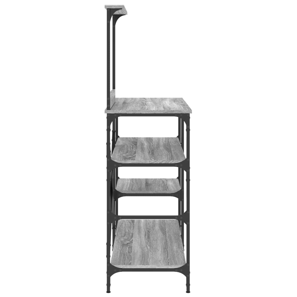 Raft brutărie, gri sonoma, 90x40x132 cm, lemn prelucrat/metal GartenMobel Dekor