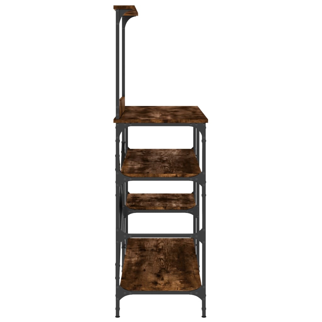 Raft brutărie, stejar fumuriu 90x40x132 cm lemn prelucrat/metal GartenMobel Dekor