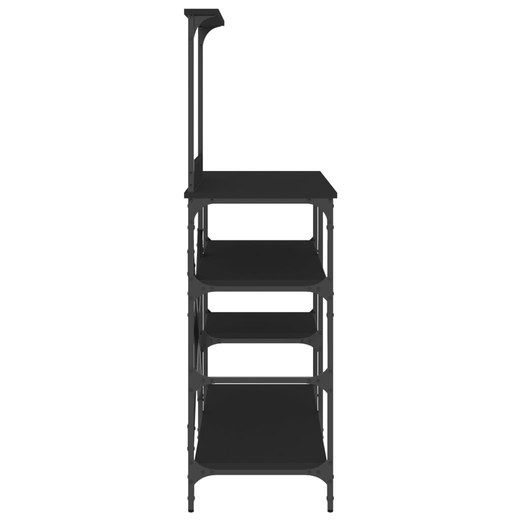 Raft pentru brutărie negru 90x40x132 cm lemn și metal prelucrat GartenMobel Dekor
