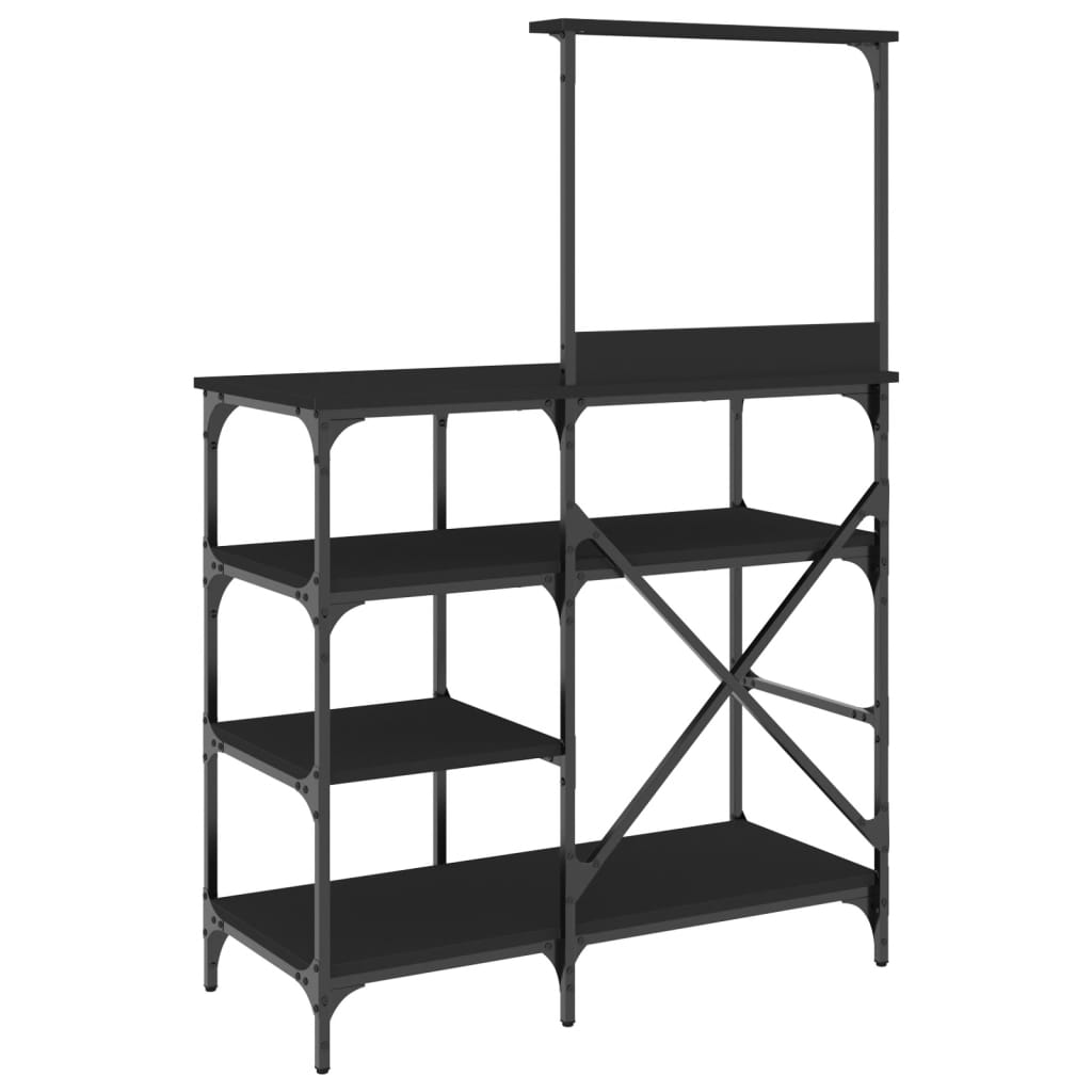 Raft pentru brutărie negru 90x40x132 cm lemn și metal prelucrat GartenMobel Dekor