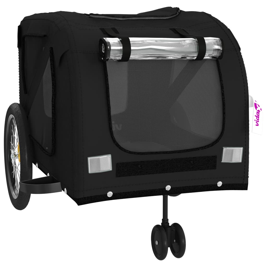 Remorcă bicicletă animale companie, negru, textil oxford/fier GartenMobel Dekor