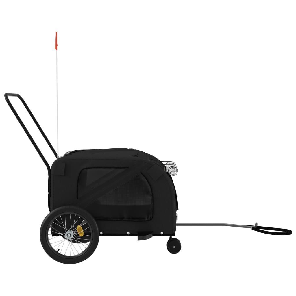 Remorcă bicicletă animale companie, negru, textil oxford/fier GartenMobel Dekor