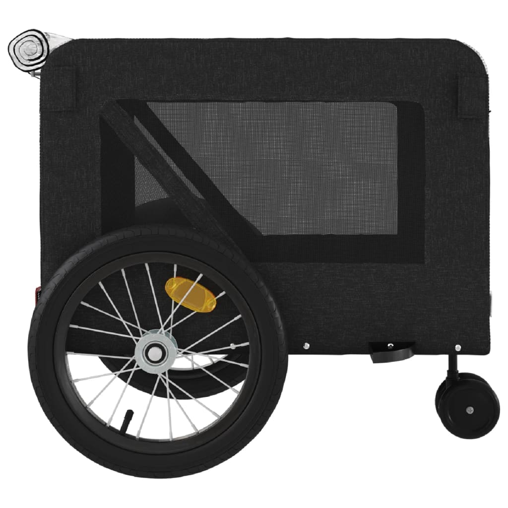 Remorcă bicicletă animale companie, negru, textil oxford/fier GartenMobel Dekor