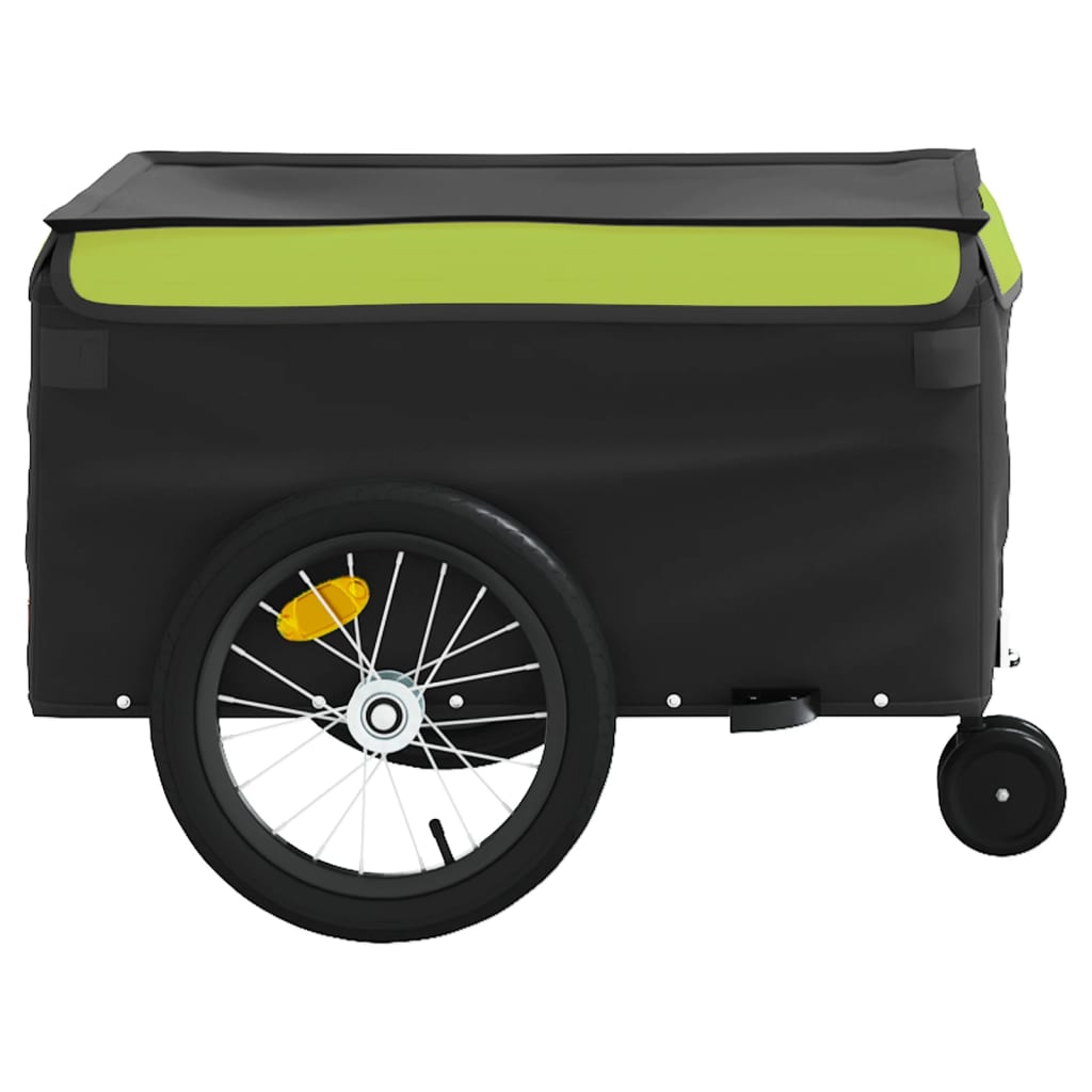 Remorcă pentru biciclete, negru și verde, 45 kg, fier GartenMobel Dekor
