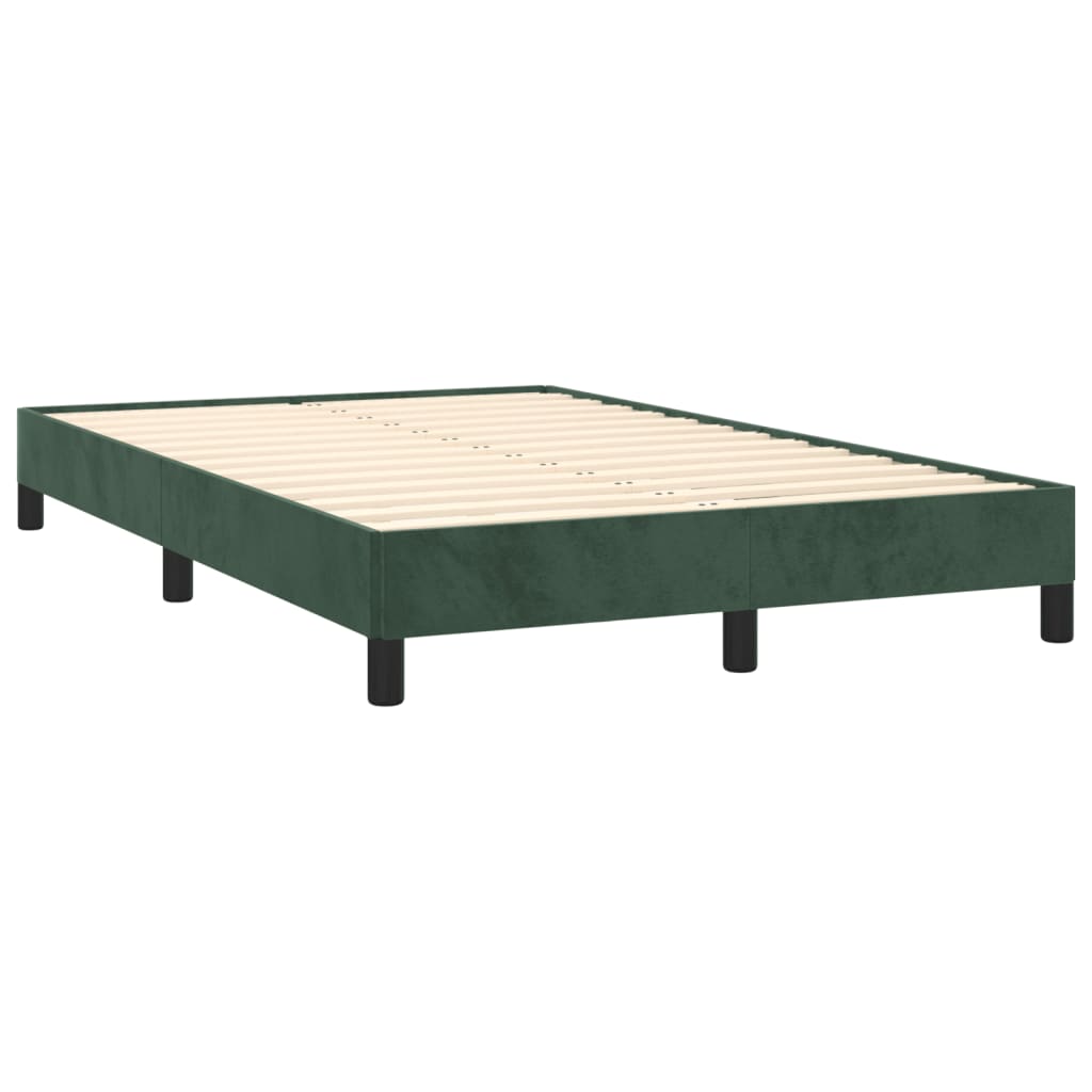 Pat box spring cu saltea, verde închis, 120x190 cm, catifea GartenMobel Dekor