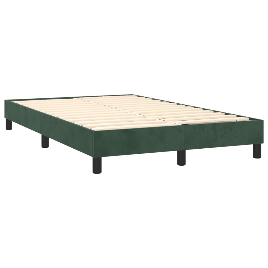 Pat box spring cu saltea, verde închis, 120x200 cm, catifea GartenMobel Dekor