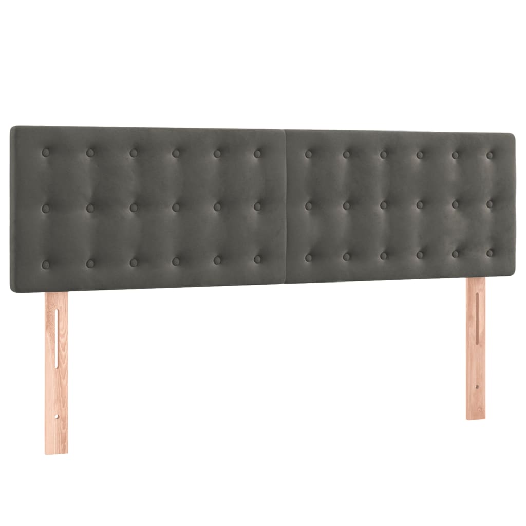 Pat box spring cu saltea, gri închis, 140x190 cm, catifea GartenMobel Dekor