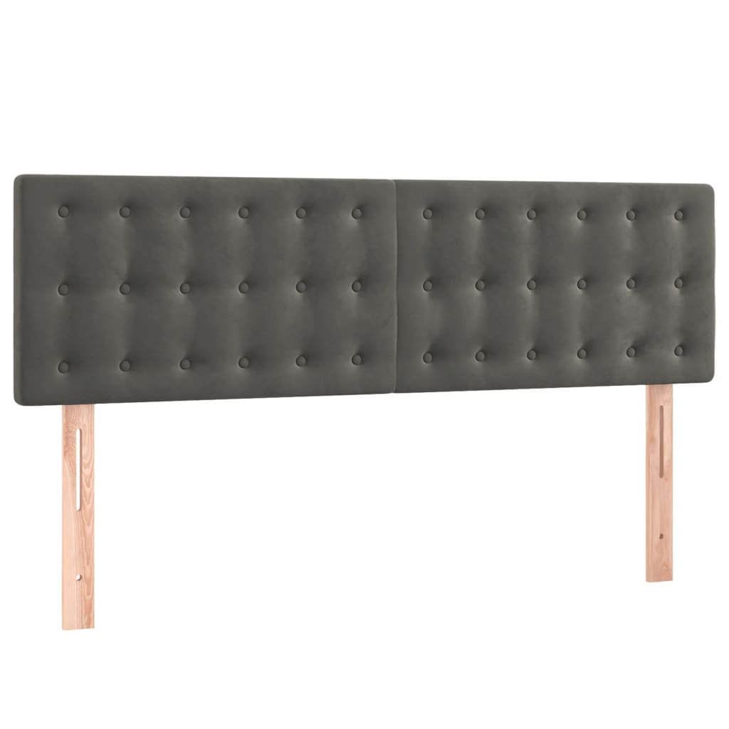 Pat box spring cu saltea, gri închis, 140x200 cm, catifea GartenMobel Dekor