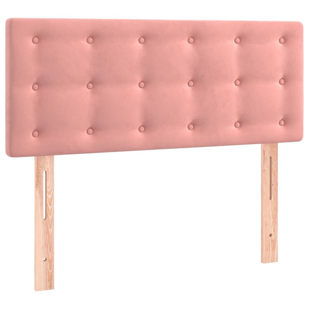 Pat box spring cu saltea, roz, 120x200 cm, catifea GartenMobel Dekor