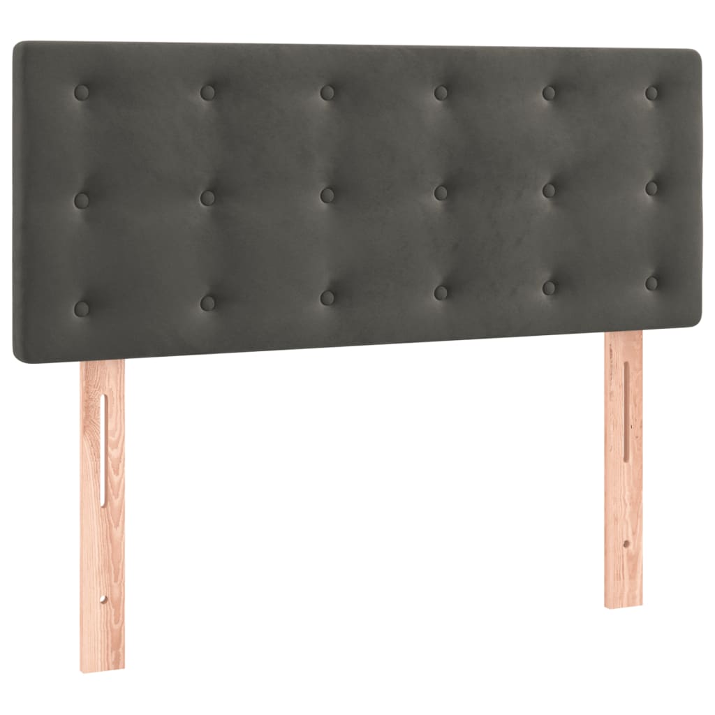 Pat box spring cu saltea, gri închis, 120x190 cm, catifea GartenMobel Dekor