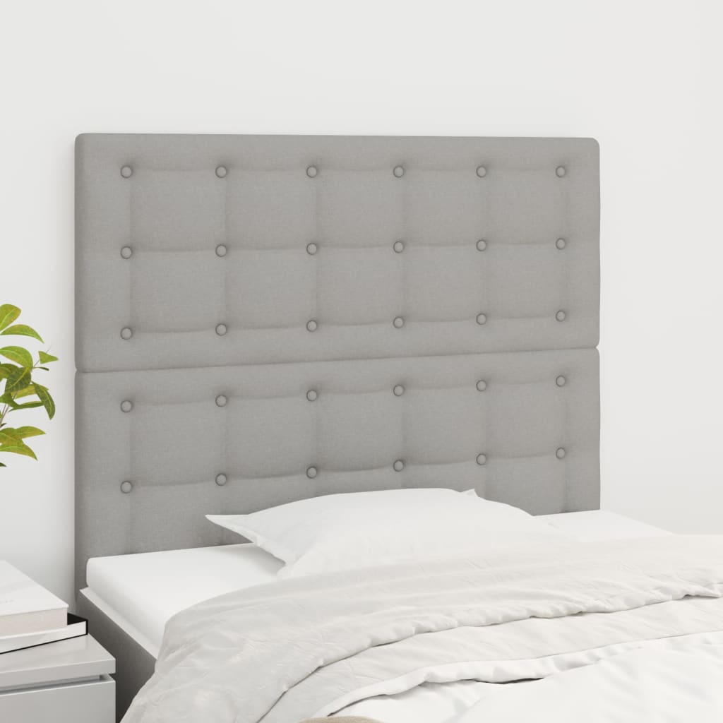 Tăblii de pat, 2 buc, gri deschis, 80x5x78/88 cm, textil GartenMobel Dekor