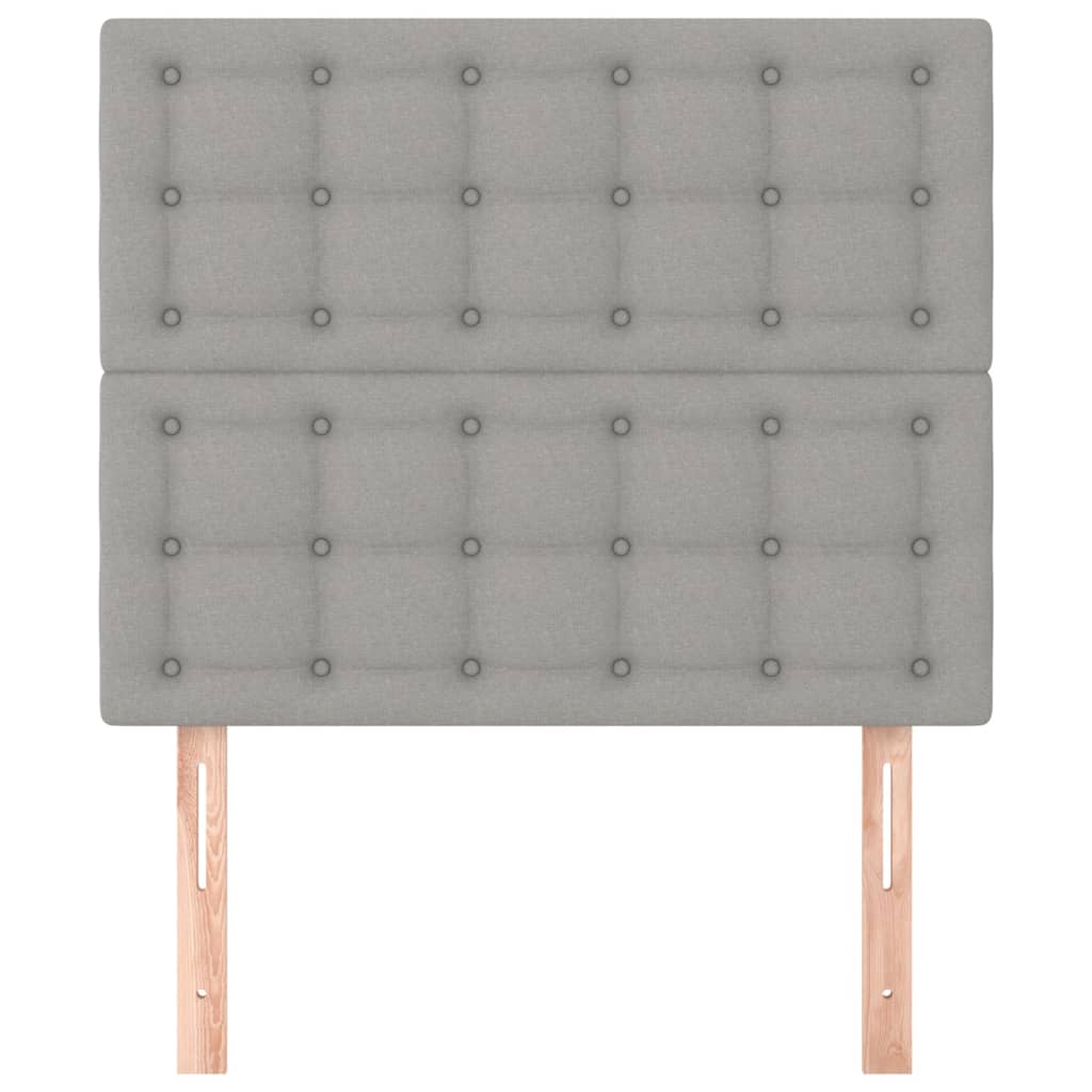 Tăblii de pat, 2 buc, gri deschis, 80x5x78/88 cm, textil GartenMobel Dekor